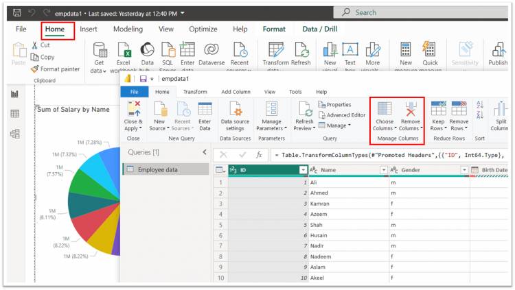 Cleaning data in Power BI: Transform (Edit) Data: Remove and Keep Columns Lesson-5-P2