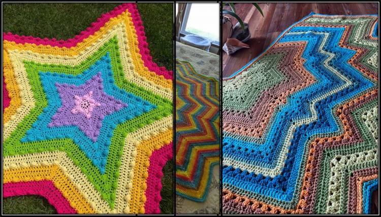 A “6-Day Star Blanket” that uses a double crochet stitch: Step by STep