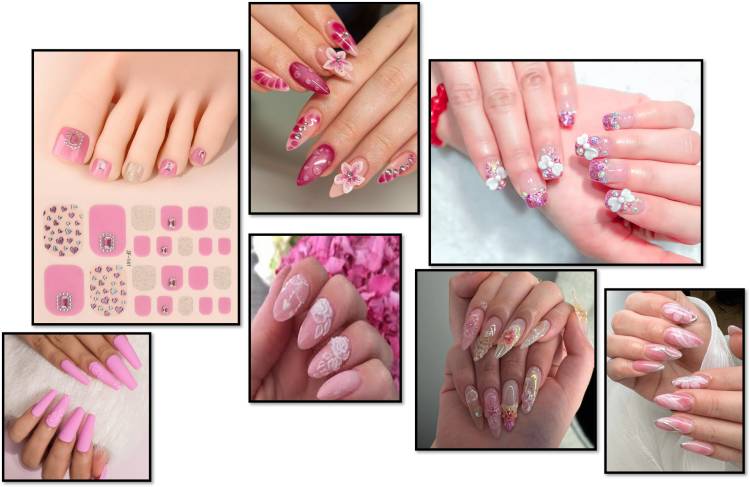 3D Gel Nails with Pink's Color Shades