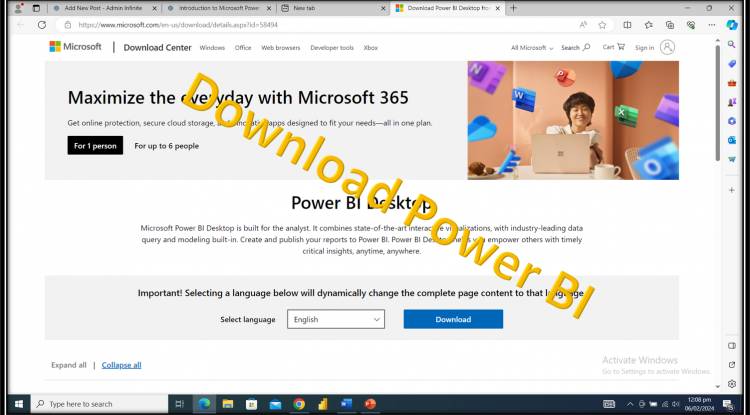 Download and install Microsoft Power BI (Business Intaligence) Lesson 2