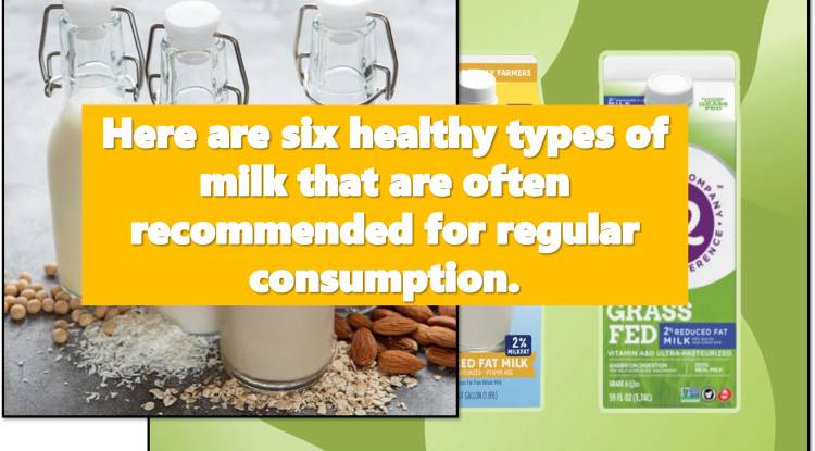 Here are six healthy types of milk that are often recommended for regular consumption.