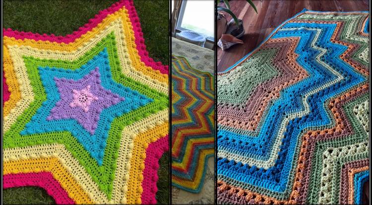 A “6-Day Star Blanket” that uses a double crochet stitch: Step by STep