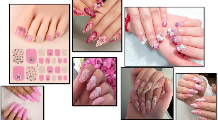 3D Gel Nails with Pink's Color Shades