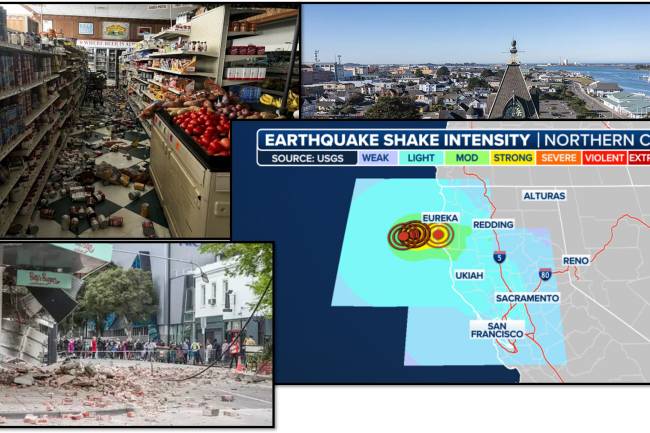 California is shook by 7.0-magnitude earthquake near Eureka